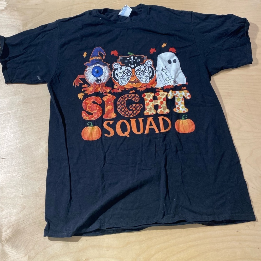 Black Halloween Sight Squad T-Shirt on Port & Company Tag Large (KK) - Picture 5 of 9